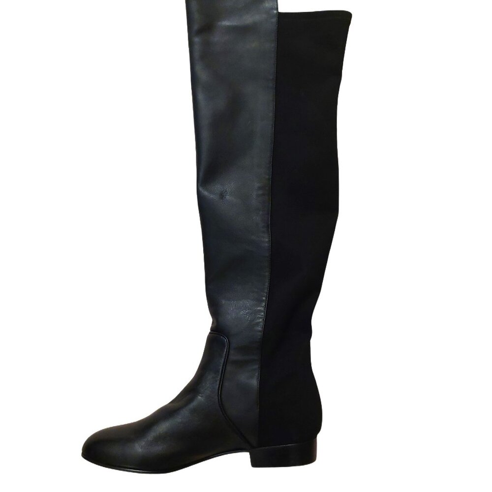 BCBGMAXAZARIA Ma Fillie Knee High Black Leather & Textile Boots Retail $450 - Picture 5 of 8